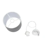 GloboStar® BLAZE 203-0108 Μοντέρνο Κρεμαστό Φωτιστικό Καπέλο Μονόφωτο 1 x E27 IP20 Γκρι Ύφασμα - Μ22 x Π22 x Υ20cm