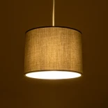 GloboStar® BLAZE 203-0108 Μοντέρνο Κρεμαστό Φωτιστικό Καπέλο Μονόφωτο 1 x E27 IP20 Γκρι Ύφασμα - Μ22 x Π22 x Υ20cm
