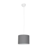 GloboStar® BLAZE 203-0108 Μοντέρνο Κρεμαστό Φωτιστικό Καπέλο Μονόφωτο 1 x E27 IP20 Γκρι Ύφασμα - Μ22 x Π22 x Υ20cm