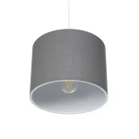 GloboStar® BLAZE 203-0108 Μοντέρνο Κρεμαστό Φωτιστικό Καπέλο Μονόφωτο 1 x E27 IP20 Γκρι Ύφασμα - Μ22 x Π22 x Υ20cm
