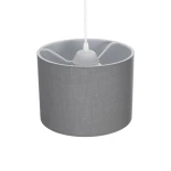 GloboStar® BLAZE 203-0108 Μοντέρνο Κρεμαστό Φωτιστικό Καπέλο Μονόφωτο 1 x E27 IP20 Γκρι Ύφασμα - Μ22 x Π22 x Υ20cm