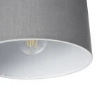 GloboStar® BLAZE 203-0108 Μοντέρνο Κρεμαστό Φωτιστικό Καπέλο Μονόφωτο 1 x E27 IP20 Γκρι Ύφασμα - Μ22 x Π22 x Υ20cm