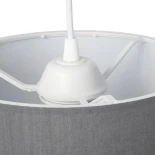 GloboStar® BLAZE 203-0108 Μοντέρνο Κρεμαστό Φωτιστικό Καπέλο Μονόφωτο 1 x E27 IP20 Γκρι Ύφασμα - Μ22 x Π22 x Υ20cm
