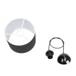 GloboStar® BLAZE 203-0109 Μοντέρνο Κρεμαστό Φωτιστικό Καπέλο Μονόφωτο 1 x E27 IP20 Μαύρο Ύφασμα - Μ22 x Π22 x Υ20cm