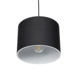 GloboStar® BLAZE 203-0109 Μοντέρνο Κρεμαστό Φωτιστικό Καπέλο Μονόφωτο 1 x E27 IP20 Μαύρο Ύφασμα - Μ22 x Π22 x Υ20cm