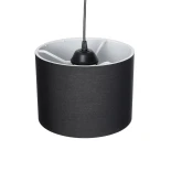 GloboStar® BLAZE 203-0109 Μοντέρνο Κρεμαστό Φωτιστικό Καπέλο Μονόφωτο 1 x E27 IP20 Μαύρο Ύφασμα - Μ22 x Π22 x Υ20cm