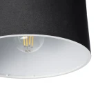 GloboStar® BLAZE 203-0109 Μοντέρνο Κρεμαστό Φωτιστικό Καπέλο Μονόφωτο 1 x E27 IP20 Μαύρο Ύφασμα - Μ22 x Π22 x Υ20cm
