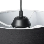 GloboStar® BLAZE 203-0109 Μοντέρνο Κρεμαστό Φωτιστικό Καπέλο Μονόφωτο 1 x E27 IP20 Μαύρο Ύφασμα - Μ22 x Π22 x Υ20cm