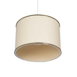 GloboStar® ELECTRA 203-0110 Μοντέρνο Κρεμαστό Φωτιστικό Καπέλο Μονόφωτο 1 x E27 IP20 Mπεζ Ύφασμα με Χρυσό Μέταλλο - Μ30 x Π30 x Υ23cm