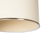 GloboStar® ELECTRA 203-0110 Μοντέρνο Κρεμαστό Φωτιστικό Καπέλο Μονόφωτο 1 x E27 IP20 Mπεζ Ύφασμα με Χρυσό Μέταλλο - Μ30 x Π30 x Υ23cm
