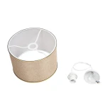 GloboStar® ELECTRA 203-0112 Μοντέρνο Κρεμαστό Φωτιστικό Καπέλο Μονόφωτο 1 x E27 IP20 Mπεζ Ύφασμα - Μ30 x Π30 x Υ23cm
