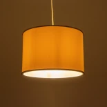 GloboStar® ELECTRA 203-0112 Μοντέρνο Κρεμαστό Φωτιστικό Καπέλο Μονόφωτο 1 x E27 IP20 Mπεζ Ύφασμα - Μ30 x Π30 x Υ23cm