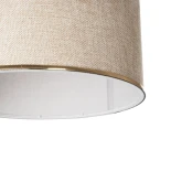 GloboStar® ELECTRA 203-0112 Μοντέρνο Κρεμαστό Φωτιστικό Καπέλο Μονόφωτο 1 x E27 IP20 Mπεζ Ύφασμα - Μ30 x Π30 x Υ23cm