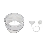 GloboStar® SONIA 203-0115 Μοντέρνο Κρεμαστό Φωτιστικό Καπέλο Μονόφωτο 1 x E27 IP20 Λευκό Ύφασμα με Ασημί Λεπτομέρεια -Μ30 x Π30 x Υ24 cm