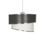 GLOBOSTAR® SONIA 203-0116 Μοντέρνο Κρεμαστό Φωτιστικό Οροφής με Ντουί 1 x E27 AC 220-240V IP20 - Γκρι & Λευκό - Μ30 x Π30 x Υ24cm