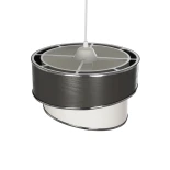 GLOBOSTAR® SONIA 203-0116 Μοντέρνο Κρεμαστό Φωτιστικό Οροφής με Ντουί 1 x E27 AC 220-240V IP20 - Γκρι & Λευκό - Μ30 x Π30 x Υ24cm