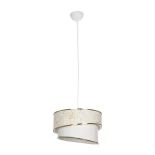 GLOBOSTAR® SONIA 203-0117 Μοντέρνο Κρεμαστό Φωτιστικό Οροφής με Ντουί 1 x E27 AC 220-240V IP20 - Λευκό & Χρυσό - Μ30 x Π30 x Υ24cm