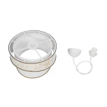 GLOBOSTAR® SONIA 203-0117 Μοντέρνο Κρεμαστό Φωτιστικό Οροφής με Ντουί 1 x E27 AC 220-240V IP20 - Λευκό & Χρυσό - Μ30 x Π30 x Υ24cm
