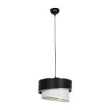 GLOBOSTAR® SONIA 203-0118 Μοντέρνο Κρεμαστό Φωτιστικό Οροφής με Ντουί 1 x E27 AC 220-240V IP20 - Λευκό & Μαύρο - Μ30 x Π30 x Υ24cm