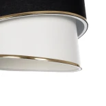 GloboStar® SONIA 203-0120 Μοντέρνο Κρεμαστό Φωτιστικό Καπέλο Μονόφωτο 1 x E27 IP20 Μαύρο & ΑσπροΎφασμα - Μ30 x Π30 x Υ24 cm