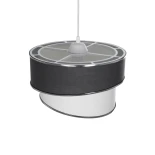 GLOBOSTAR® SONIA 203-0123 Μοντέρνο Κρεμαστό Φωτιστικό Οροφής με Ντουί 1 x E27 AC 220-240V IP20 - Γκρι & Λευκό - Μ30 x Π30 x Υ24cm