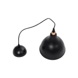 GloboStar® RADE 203-0124 Μοντέρνο Κρεμαστό Φωτιστικό Καμπάνα Μονόφωτο 1 x E27 IP20 Μαύρο με Χρυσό Πλαστικό - Μ18.5 x Π18.5 x Υ23cm