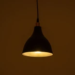 GloboStar® RADE 203-0124 Μοντέρνο Κρεμαστό Φωτιστικό Καμπάνα Μονόφωτο 1 x E27 IP20 Μαύρο με Χρυσό Πλαστικό - Μ18.5 x Π18.5 x Υ23cm