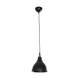 GloboStar® RADE 203-0124 Μοντέρνο Κρεμαστό Φωτιστικό Καμπάνα Μονόφωτο 1 x E27 IP20 Μαύρο με Χρυσό Πλαστικό - Μ18.5 x Π18.5 x Υ23cm