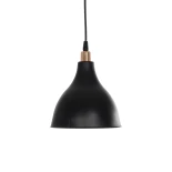 GloboStar® RADE 203-0124 Μοντέρνο Κρεμαστό Φωτιστικό Καμπάνα Μονόφωτο 1 x E27 IP20 Μαύρο με Χρυσό Πλαστικό - Μ18.5 x Π18.5 x Υ23cm