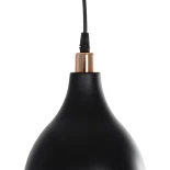 GloboStar® RADE 203-0124 Μοντέρνο Κρεμαστό Φωτιστικό Καμπάνα Μονόφωτο 1 x E27 IP20 Μαύρο με Χρυσό Πλαστικό - Μ18.5 x Π18.5 x Υ23cm