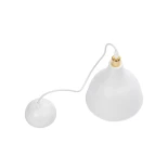 GloboStar® RADE 203-0125 Μοντέρνο Κρεμαστό Φωτιστικό Καμπάνα Μονόφωτο 1 x E27 IP20 Λευκό με Χρυσό Πλαστικό - Μ18.5 x Π18.5 x Υ23cm