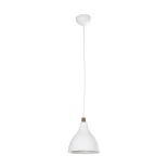 GloboStar® RADE 203-0125 Μοντέρνο Κρεμαστό Φωτιστικό Καμπάνα Μονόφωτο 1 x E27 IP20 Λευκό με Χρυσό Πλαστικό - Μ18.5 x Π18.5 x Υ23cm