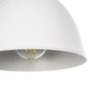 GloboStar® RADE 203-0125 Μοντέρνο Κρεμαστό Φωτιστικό Καμπάνα Μονόφωτο 1 x E27 IP20 Λευκό με Χρυσό Πλαστικό - Μ18.5 x Π18.5 x Υ23cm