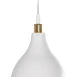 GloboStar® RADE 203-0125 Μοντέρνο Κρεμαστό Φωτιστικό Καμπάνα Μονόφωτο 1 x E27 IP20 Λευκό με Χρυσό Πλαστικό - Μ18.5 x Π18.5 x Υ23cm