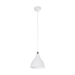 GloboStar® RADE 203-0126 Μοντέρνο Κρεμαστό Φωτιστικό Καμπάνα Μονόφωτο 1 x E27 IP20 Λευκό με Ασημί Πλαστικό - Μ18.5 x Π18.5 x Υ23cm