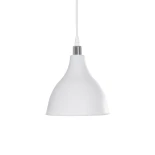 GloboStar® RADE 203-0126 Μοντέρνο Κρεμαστό Φωτιστικό Καμπάνα Μονόφωτο 1 x E27 IP20 Λευκό με Ασημί Πλαστικό - Μ18.5 x Π18.5 x Υ23cm