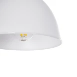 GloboStar® RADE 203-0126 Μοντέρνο Κρεμαστό Φωτιστικό Καμπάνα Μονόφωτο 1 x E27 IP20 Λευκό με Ασημί Πλαστικό - Μ18.5 x Π18.5 x Υ23cm