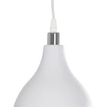 GloboStar® RADE 203-0126 Μοντέρνο Κρεμαστό Φωτιστικό Καμπάνα Μονόφωτο 1 x E27 IP20 Λευκό με Ασημί Πλαστικό - Μ18.5 x Π18.5 x Υ23cm