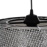 GloboStar® ALINA 203-0130 Μοντέρνο Κρεμαστό Φωτιστικό Καπέλο Μονόφωτο 1 x E27 IP20 Γκρι & Λευκό Ύφασμα - Μ30 x Π30 x Υ20cm