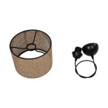 GloboStar® CLAIRIE 203-0132 Μοντέρνο Κρεμαστό Φωτιστικό Καπέλο Μονόφωτο 1 x E27 IP20 Καφέ Ύφασμα - Μ22 x Π22 x Υ18cm