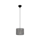 GloboStar® CLAIRIE 203-0133 Μοντέρνο Κρεμαστό Φωτιστικό Καπέλο Μονόφωτο 1 x E27 IP20 Γκρι Ύφασμα - Μ22 x Π22 x Υ18cm