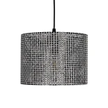 GloboStar® CLAIRIE 203-0133 Μοντέρνο Κρεμαστό Φωτιστικό Καπέλο Μονόφωτο 1 x E27 IP20 Γκρι Ύφασμα - Μ22 x Π22 x Υ18cm