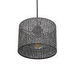 GloboStar® CLAIRIE 203-0133 Μοντέρνο Κρεμαστό Φωτιστικό Καπέλο Μονόφωτο 1 x E27 IP20 Γκρι Ύφασμα - Μ22 x Π22 x Υ18cm