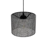 GloboStar® CLAIRIE 203-0133 Μοντέρνο Κρεμαστό Φωτιστικό Καπέλο Μονόφωτο 1 x E27 IP20 Γκρι Ύφασμα - Μ22 x Π22 x Υ18cm