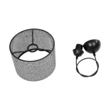 GloboStar® CLAIRIE 203-0133 Μοντέρνο Κρεμαστό Φωτιστικό Καπέλο Μονόφωτο 1 x E27 IP20 Γκρι Ύφασμα - Μ22 x Π22 x Υ18cm