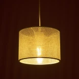 GloboStar® CLAIRIE 203-0134 Μοντέρνο Κρεμαστό Φωτιστικό Καπέλο Μονόφωτο 1 x E27 IP20 Λευκό Ύφασμα - Μ22 x Π22 x Υ18cm