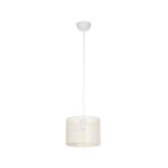 GloboStar® CLAIRIE 203-0134 Μοντέρνο Κρεμαστό Φωτιστικό Καπέλο Μονόφωτο 1 x E27 IP20 Λευκό Ύφασμα - Μ22 x Π22 x Υ18cm