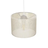 GloboStar® CLAIRIE 203-0134 Μοντέρνο Κρεμαστό Φωτιστικό Καπέλο Μονόφωτο 1 x E27 IP20 Λευκό Ύφασμα - Μ22 x Π22 x Υ18cm