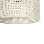 GloboStar® CLAIRIE 203-0134 Μοντέρνο Κρεμαστό Φωτιστικό Καπέλο Μονόφωτο 1 x E27 IP20 Λευκό Ύφασμα - Μ22 x Π22 x Υ18cm