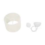 GloboStar® CLAIRIE 203-0134 Μοντέρνο Κρεμαστό Φωτιστικό Καπέλο Μονόφωτο 1 x E27 IP20 Λευκό Ύφασμα - Μ22 x Π22 x Υ18cm